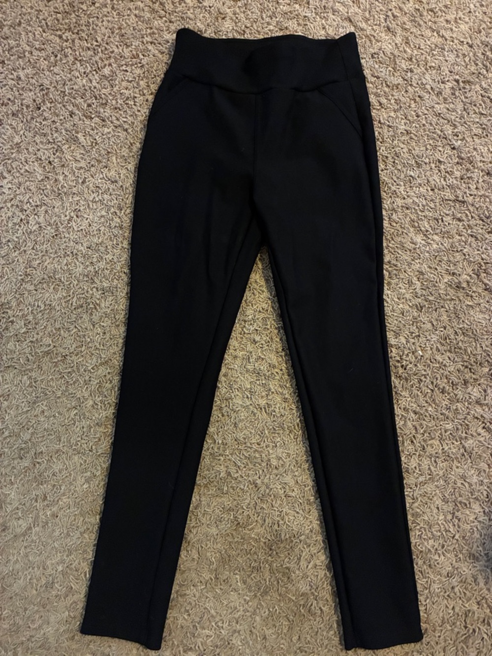 High-Rise Black Skinny Ponte Pants
